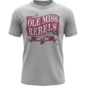 Vintage Ole Miss Rebels T Shirt Mens Large Jerzees‎ Red Oak Colonel Reb 90s Grey